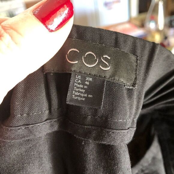 COS Creased Black Trousers Pants Pockets - 30 - Picture 11 of 13